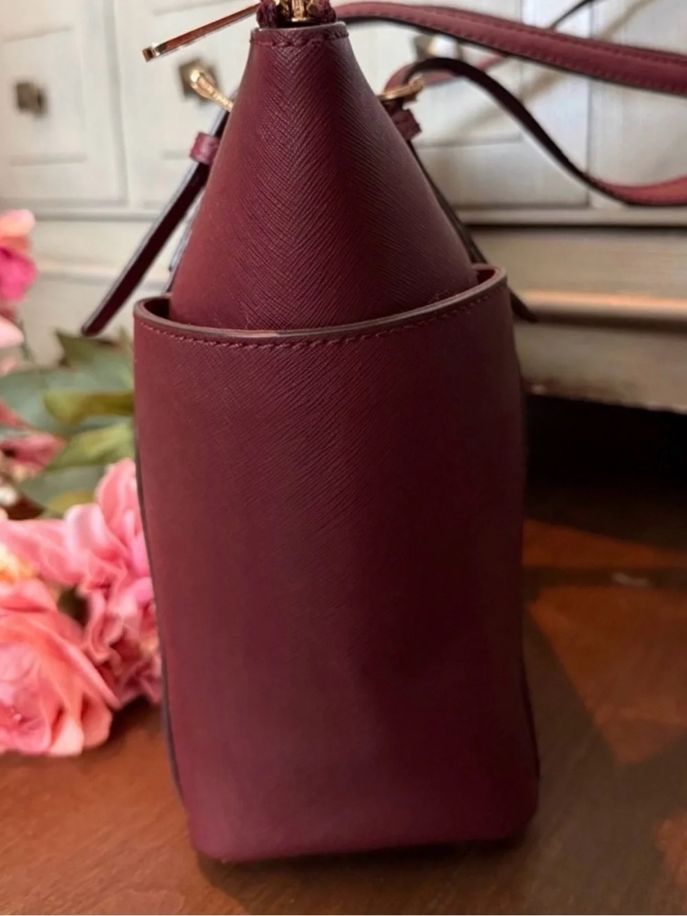 Michael Kors Charlotte Saffiano Top Zip Tote Bag